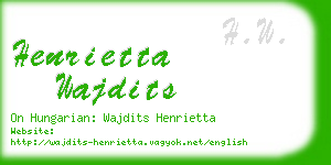 henrietta wajdits business card